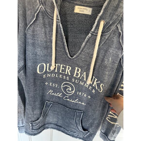 OBX Outer Banks Distressed Hoodie Womens Small Blue Endless Summer Beach Life - Picture 4 of 5